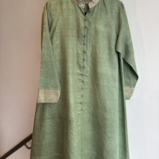 Silk coat/dress in acqua