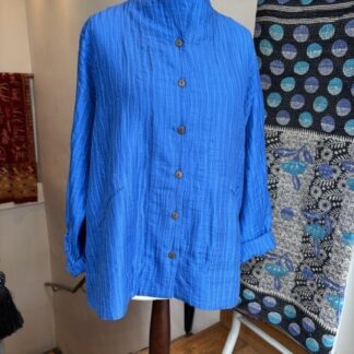 Silk and cotton jacket in blue
