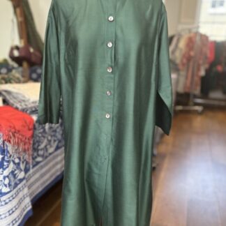 Green silk kurta or tunic