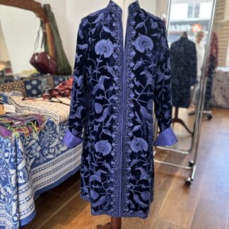 Velvet coat in blue