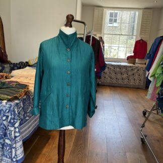 Silk/cotton jacket in teal