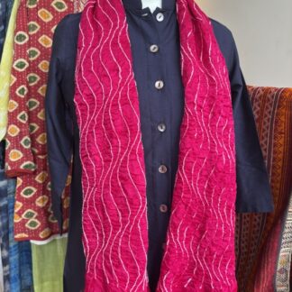 Navy silk and cotton kurta