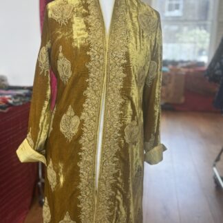 Kashmir coat in golden green
