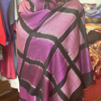 Pure black and pink shawl from Kashmir